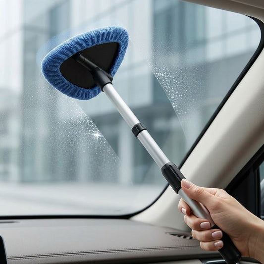 Darorentacosh|Car Windshield Cleaning Tool - Extendable Long Handle Glass Cleaner with Reusable Microfiber Pads, Swivel Head for Auto Interior & Exterior Cleaning.