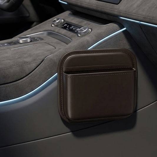 Darorentacosh Mini Car Storage Bag - Premium Leather Organizer for Cell Phone, Keys & Cards